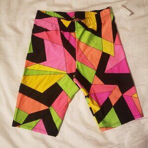 Rave yoga workout/bike shorts, multicolored, S